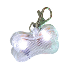 New LED Dog Bone Shape ID Tag Pet Safety Collar Pendant