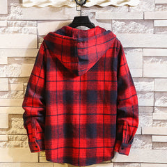 New Arrived Plaid Hoodie Sweatshirt Men